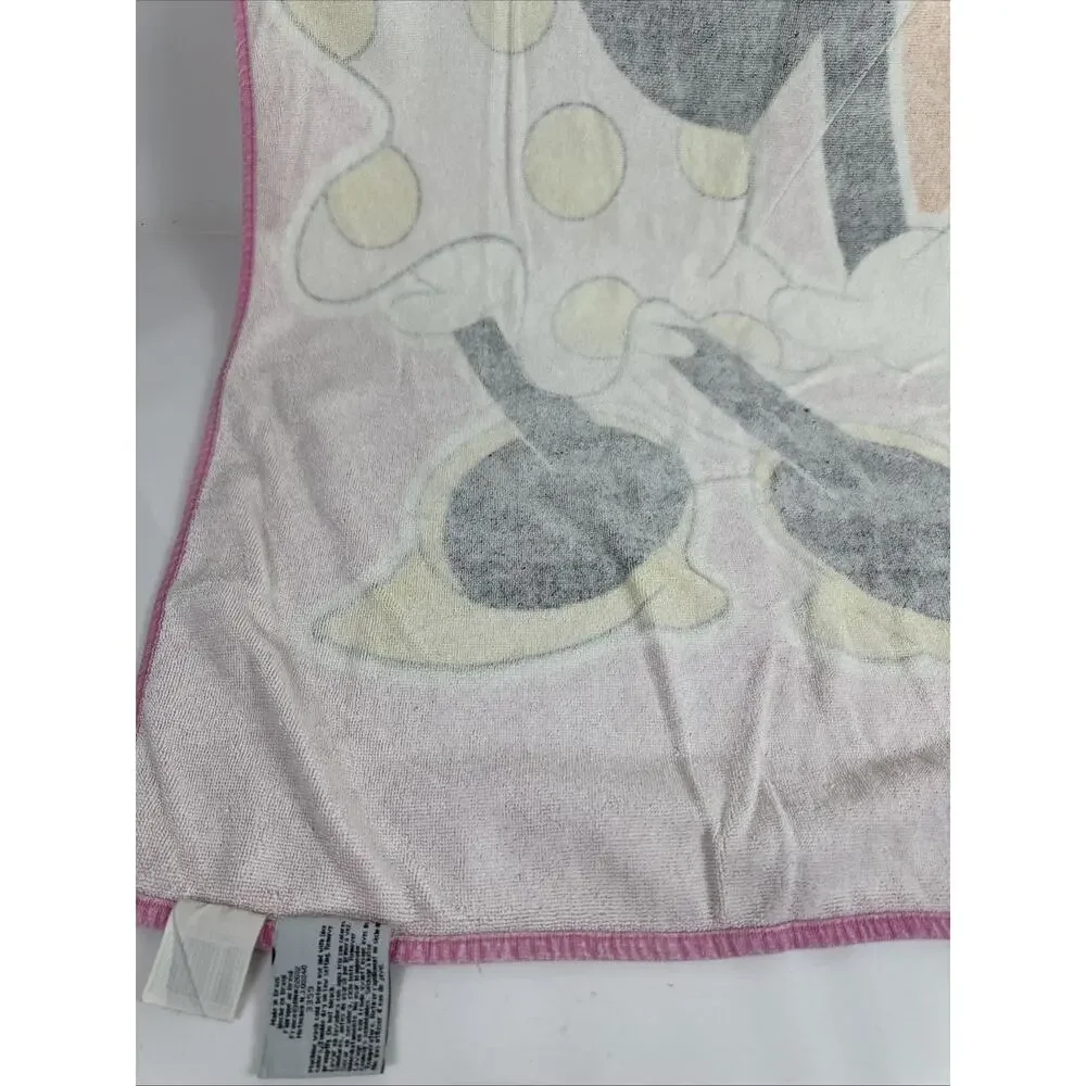 Vintage Disney Minnie Mouse Pink & Orange Beach Towel Mickey & Co. 100% Cotton